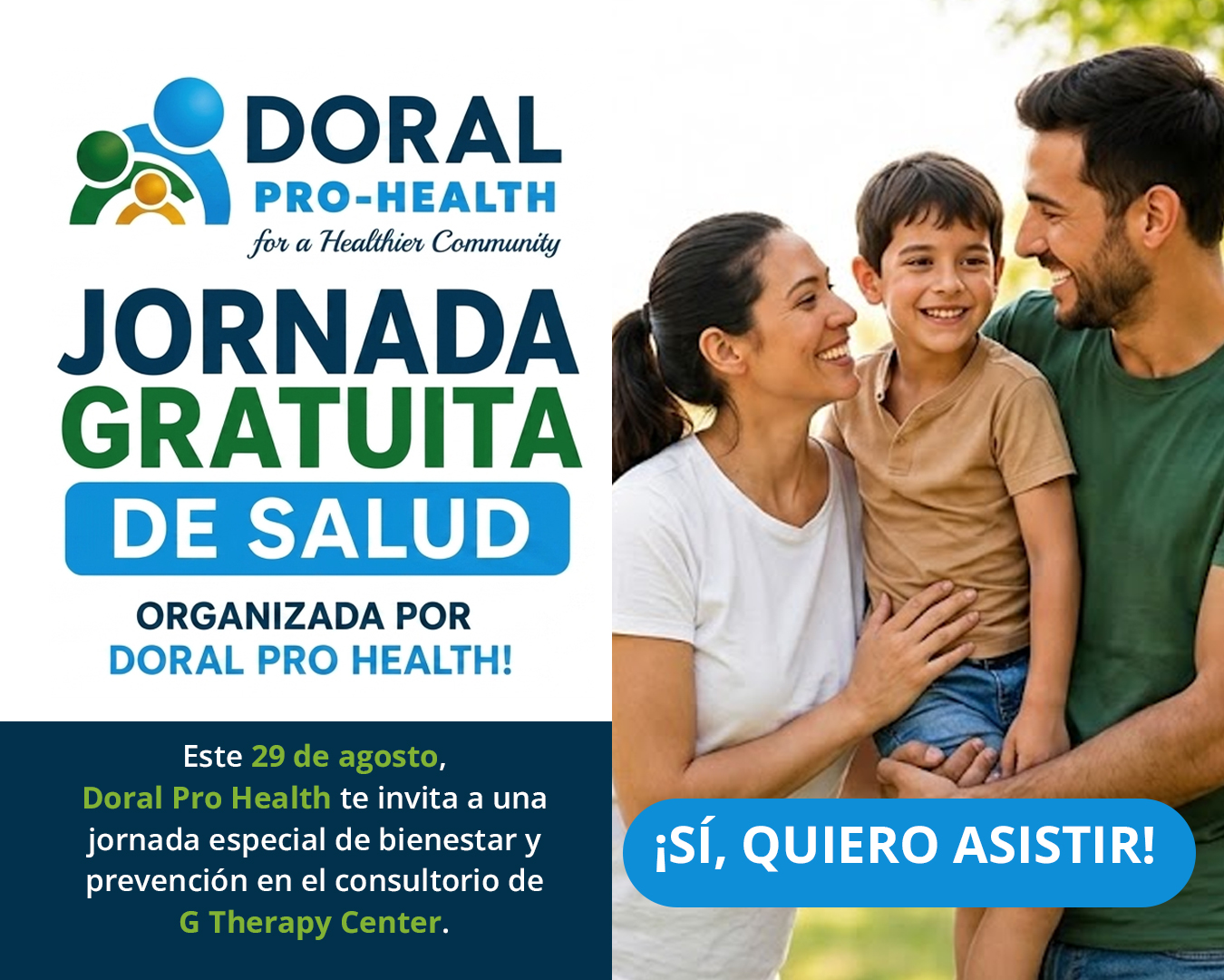 Ven a disfrutar de un d�a lleno de salud, buena energ�a y cuidado de la salud familiar totalmente gratis